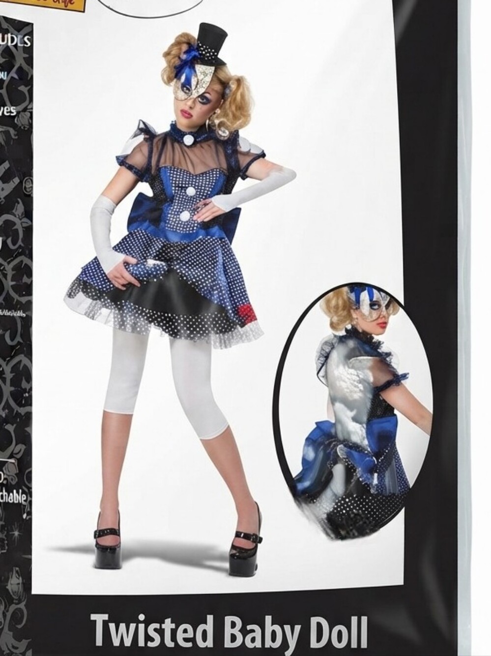 Twisted Baby Doll Kids Costume - Blue Polka Dot Dress